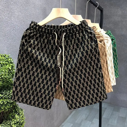 High Quality Men's Shorts Summer American Gym Shorts Fashion Green Short Pants Harajuku High Street Men's Clothing Streetwear
