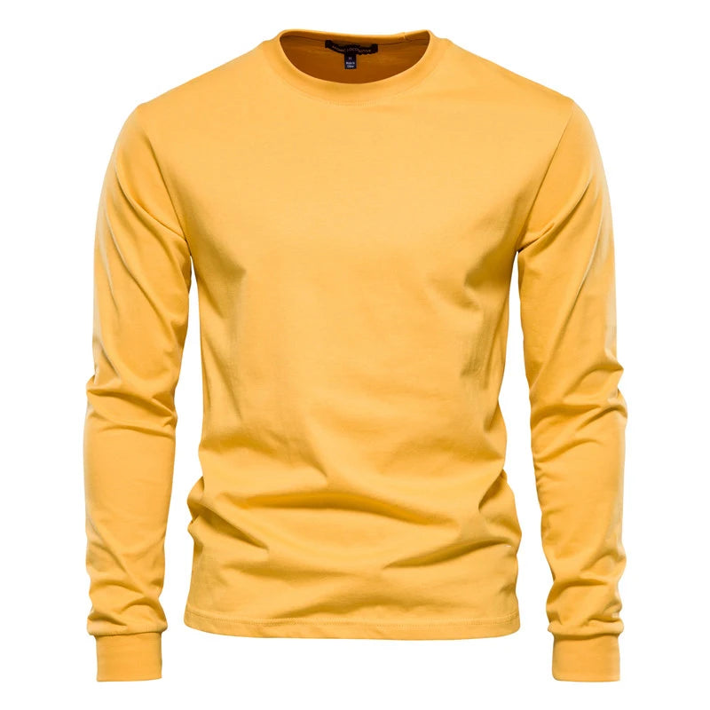 Long Sleeve T-shirt Fashion Cotton Men's T Shirts Casual O-neck Unisex Tops Fitness Run Sports Pullover