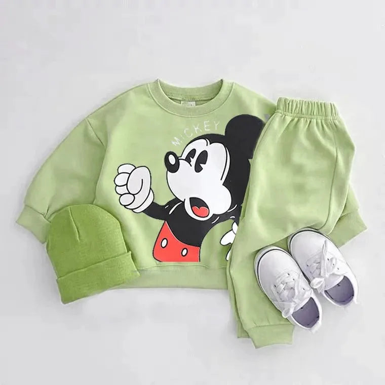 Sports Shirt+long Pants 2-piece Casual Sports New Children's Cartoon Fashion Long Sleeve Set