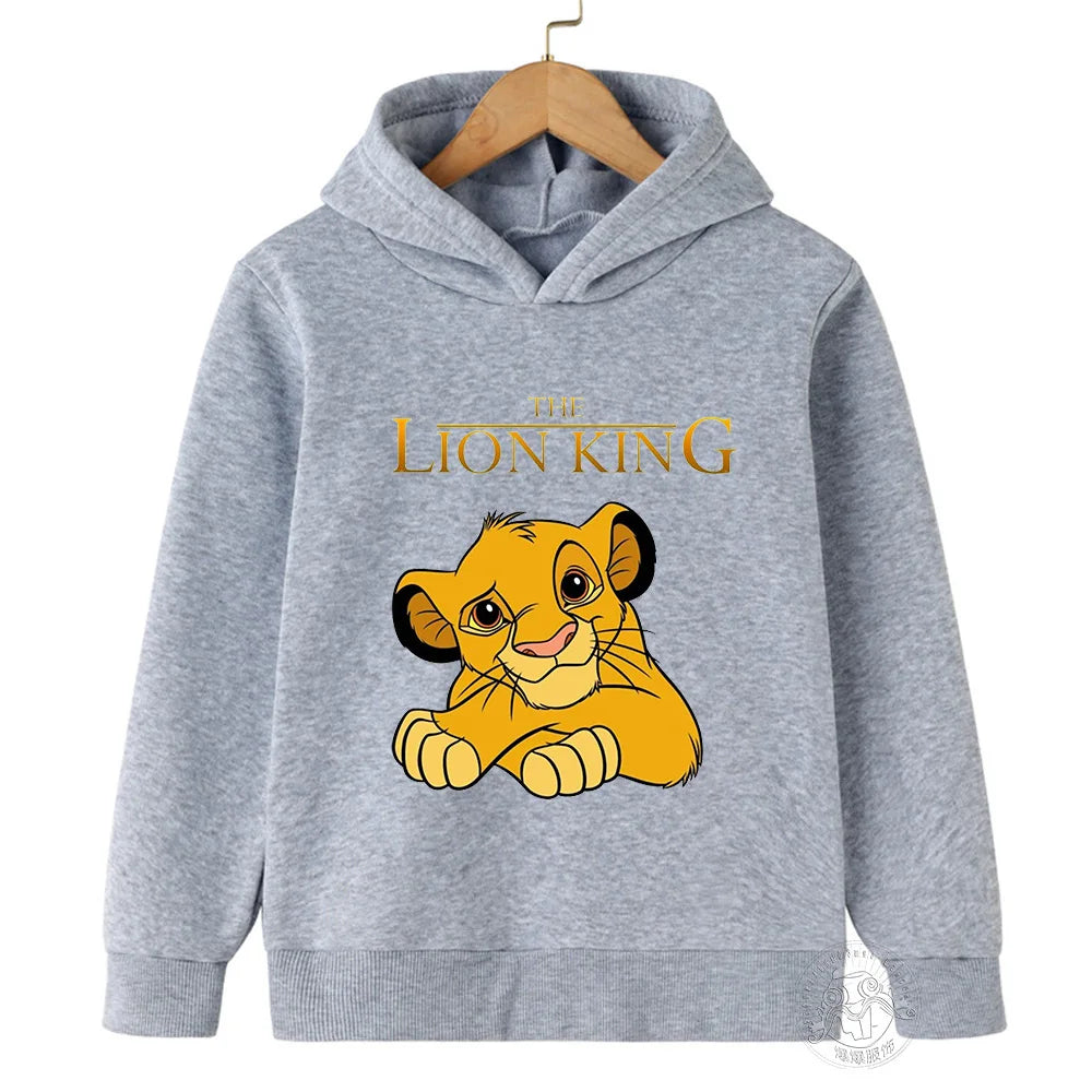 Kids Cartoon Animal King Graphic The Lion Simba Hoodies Cartoon Boys Girls Printed Sweatshirt Children Tops Long-Sleeve Clothes