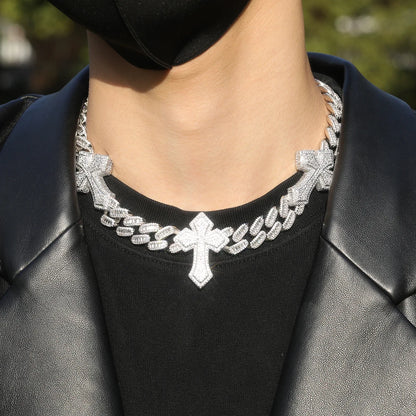 THE BLING KING 3pcs Necklace Prong Setting 5A Cubic Zirconia Choker HipHop Fashion Jewelry