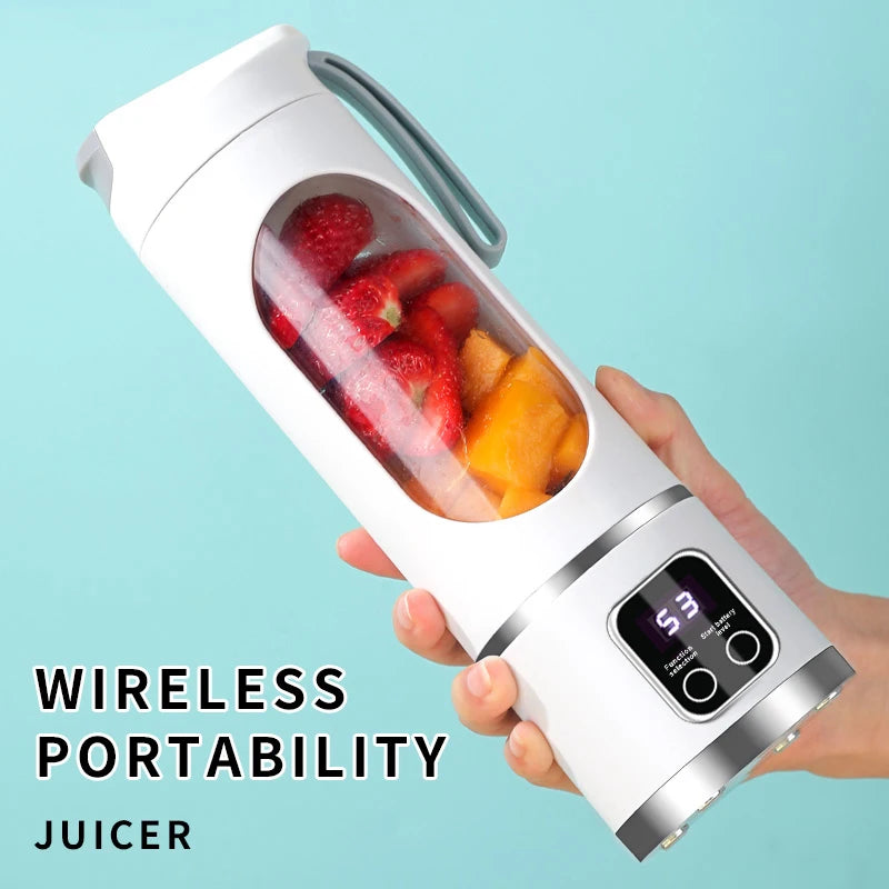 450ml Fruit Juicer 8 Blades 3 Gears USB Rechargeable Portable Blender Ice Crusher for Shakes and Smoothies Juicer Cup