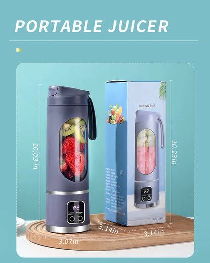 450ml Fruit Juicer 8 Blades 3 Gears USB Rechargeable Portable Blender Ice Crusher for Shakes and Smoothies Juicer Cup