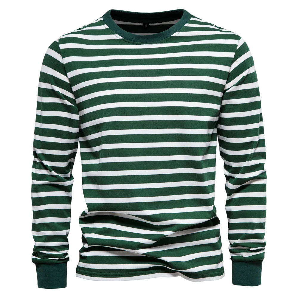 Men Fashion Comfortable Cotton Long Sleeve T-shirt Leisure O-neck Pullover Autumn Loose Tops