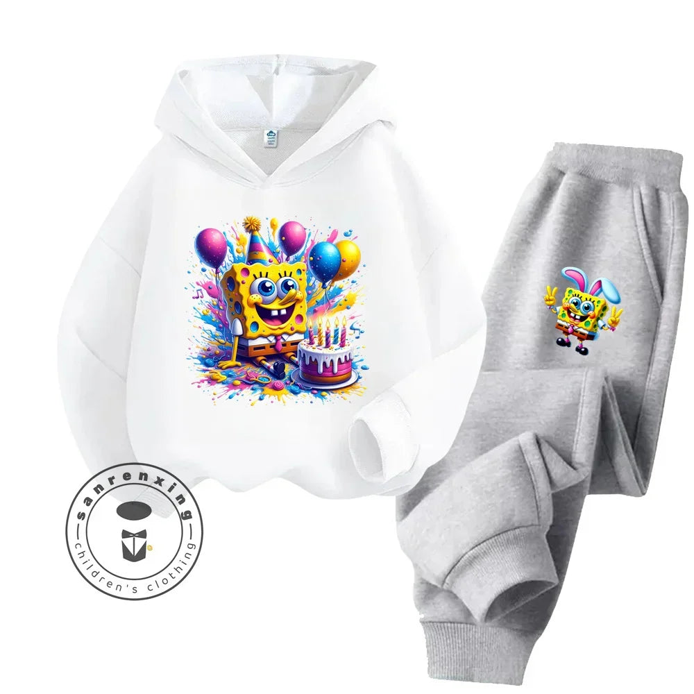 2024 Long Sleeve Streetwear for Kids Age 3-14 Spring Autumn Casual Designs Bright Colors Hoodie Tracksuit