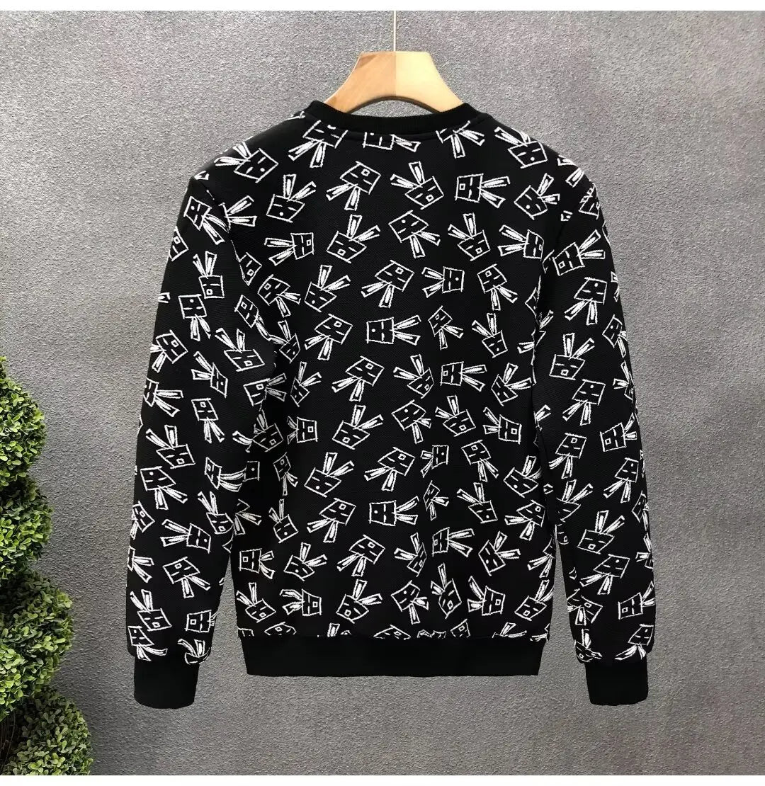 Autumn New Men's Sweatshirts Hoodies Harajuku High Street Full Graphic Top High Quality Not Fading Long Sleeved T-shirts 2024