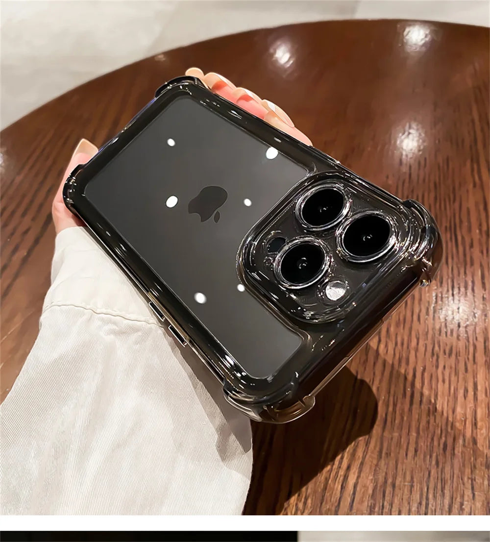 Shockproof Reinforced Corners Clear Acrylic Case For iPhone 16 14 12 13 11 15  Pro Max 7 8 Plus XR XS Protector Hard Back Cover