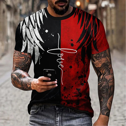 Simple Fashion Summer Men's Short Sleeve T-Shirt 3d Printed aily Retro