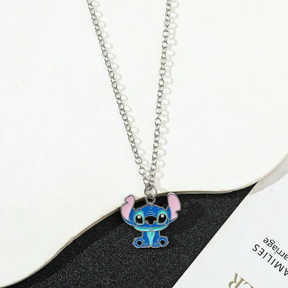 Disney Stitch Cartoon Pendant Necklace for Girls, Kawaii Anime Accessories, Lilo & Stitch, Decoration Toy, Birthday Gifts