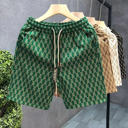 High Quality Men's Shorts Summer American Gym Shorts Fashion Green Short Pants Harajuku High Street Men's Clothing Streetwear