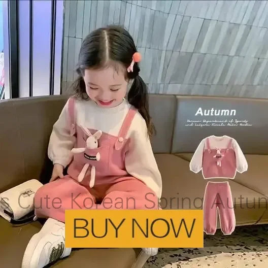 New Spring Autumn Girls Clothing Sets Kids Casual Sweatshirt+pant 2pcs Suit Tracksuit Child Outfit Sets Printing Sportswear 1-9