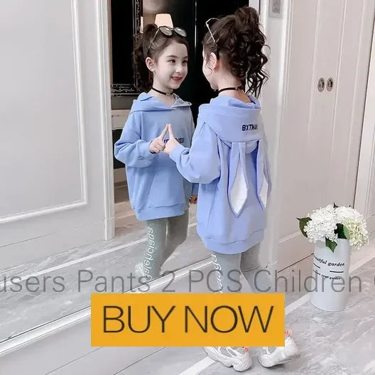 New Spring Autumn Girls Clothing Sets Kids Casual Sweatshirt+pant 2pcs Suit Tracksuit Child Outfit Sets Printing Sportswear 1-9