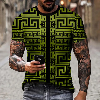 Simple Fashion Summer Men's Short Sleeve T-Shirt 3d Printed aily Retro