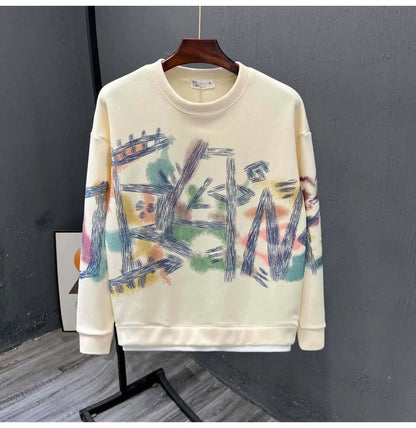 Autumn New Men's Sweatshirts Hoodies Harajuku High Street Full Graphic Top High Quality Not Fading Long Sleeved T-shirts 2024