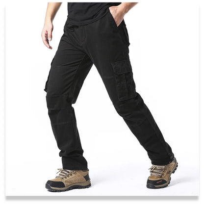 Sports Jogging Tactical Pants Elastic Waist Pure Cotton Casual Work Pants