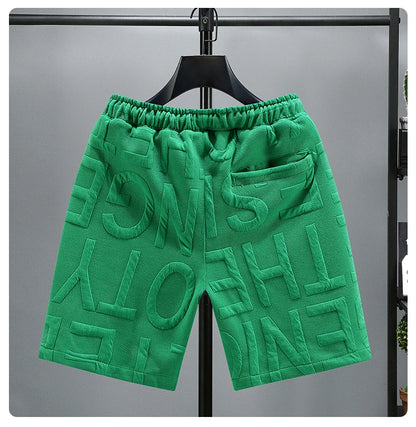 Letters Size 5XL 6XL 7XL New Fashion knitted Shorts Men Comfortable Elastic Waist Clothing Male Breathable Short Trousers