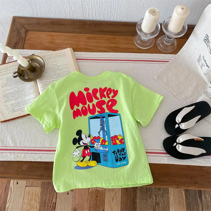 Mickey Kids Clothing Tees Summer Printed Cartoon Fashion Short Sleeve Boys T-shirt Popular Design Children's T Shirts Crewneck