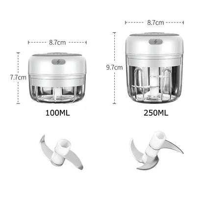 Electric Mini Garlic Masher Blender USB Food Vegetable Processor Chili Chopper Masher Machine Meat Masher Garlic Mixer Foy Home