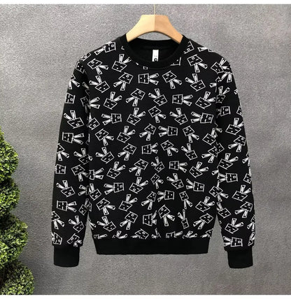 Autumn New Men's Sweatshirts Hoodies Harajuku High Street Full Graphic Top High Quality Not Fading Long Sleeved T-shirts 2024