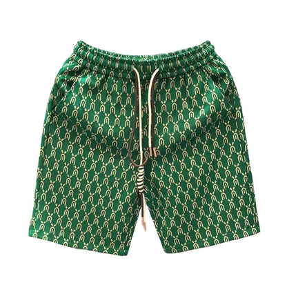 High Quality Men's Shorts Summer American Gym Shorts Fashion Green Short Pants Harajuku High Street Men's Clothing Streetwear