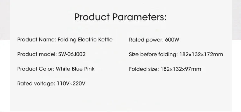 Mini  Portable Teapot Water Heater Outdoor Travel Home Tea Pot Water Kettle 0.6L 600W