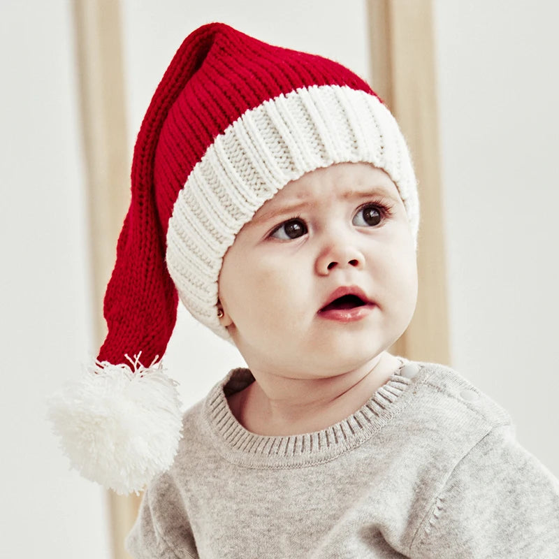 Knitted Baby Christmas Hat Cute Navidad Hat Pompom Adult Child Soft Beanie Santa Claus Hat New Year Kid Gift Xmas Decorate 2023