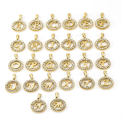 Fashion Stainless Steel Necklaces for Women Cubic Zircon Charm Initial Letter Pendant Name Jewelry Hot selling