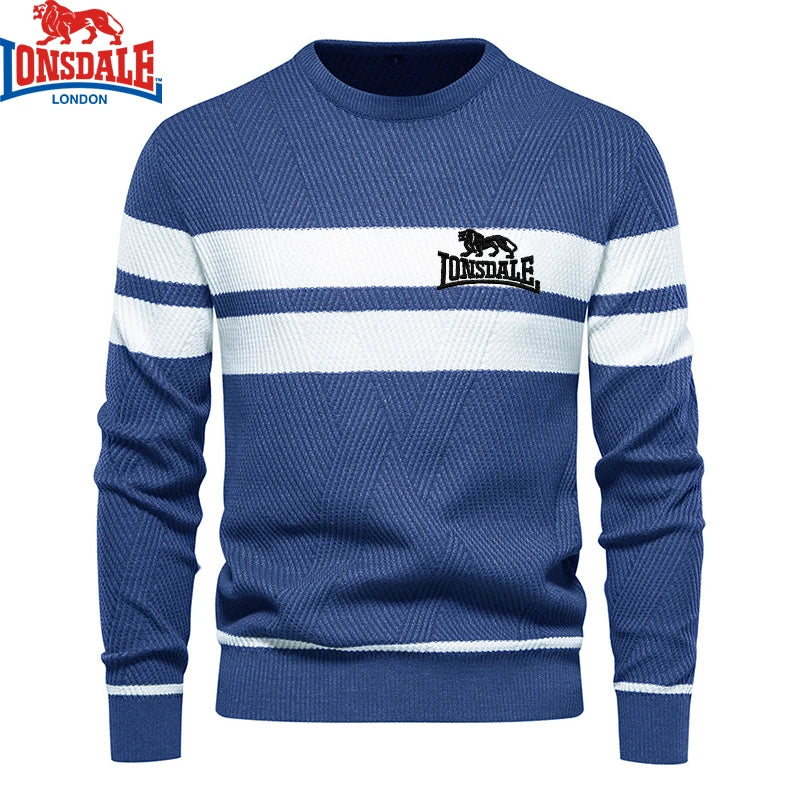 Mens Boys Winter Stripe Sweater Thick Warm Pullovers Men's O-neck Basic Casual Slim Comfortable Sweaters