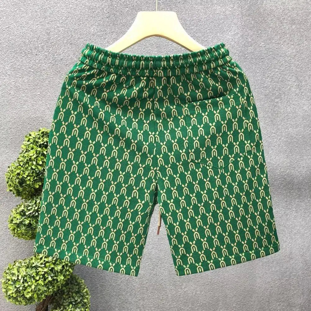 High Quality Men's Shorts Summer American Gym Shorts Fashion Green Short Pants Harajuku High Street Men's Clothing Streetwear