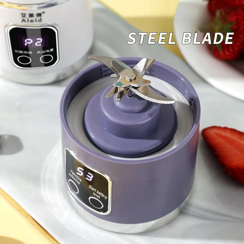 450ml Fruit Juicer 8 Blades 3 Gears USB Rechargeable Portable Blender Ice Crusher for Shakes and Smoothies Juicer Cup