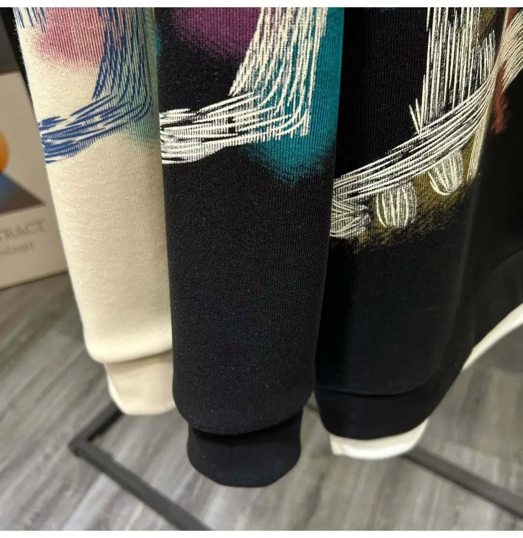 Autumn New Men's Sweatshirts Hoodies Harajuku High Street Full Graphic Top High Quality Not Fading Long Sleeved T-shirts 2024