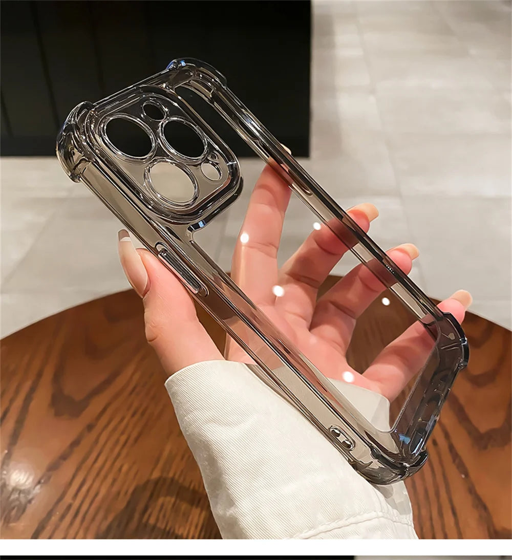Shockproof Reinforced Corners Clear Acrylic Case For iPhone 16 14 12 13 11 15  Pro Max 7 8 Plus XR XS Protector Hard Back Cover