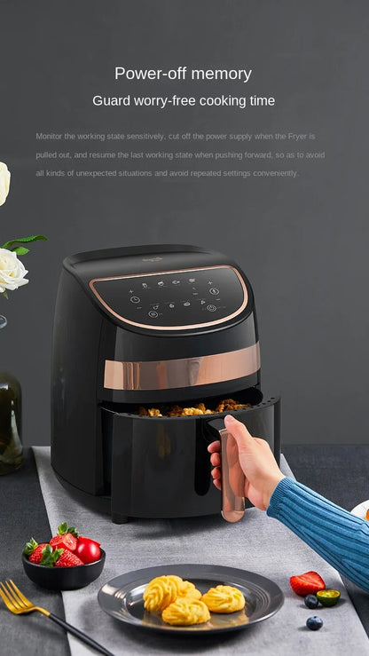Deerma Oil-free air fryer Household appliances Intelligent large capacity automatic multi-function chip machine Touch screen