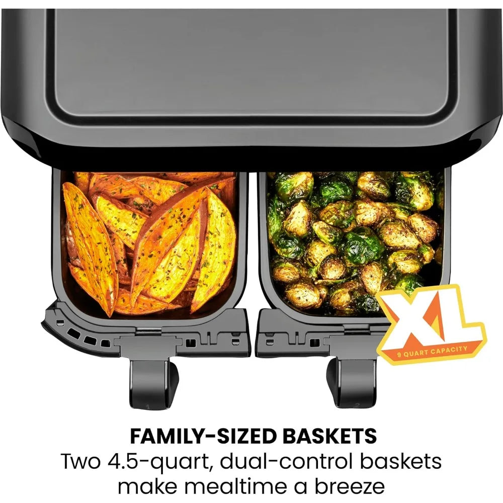 Maximize The Healthiest Meals With Double Basket Capacity Air Fryer Home-appliance Kitchen Airfryer Airfryers Oil Fryers