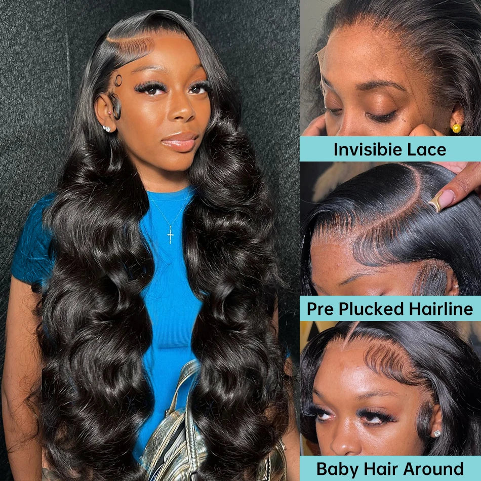 200 Density Body Wave  32 inch 13x4 Transparent Lace Frontal Wig