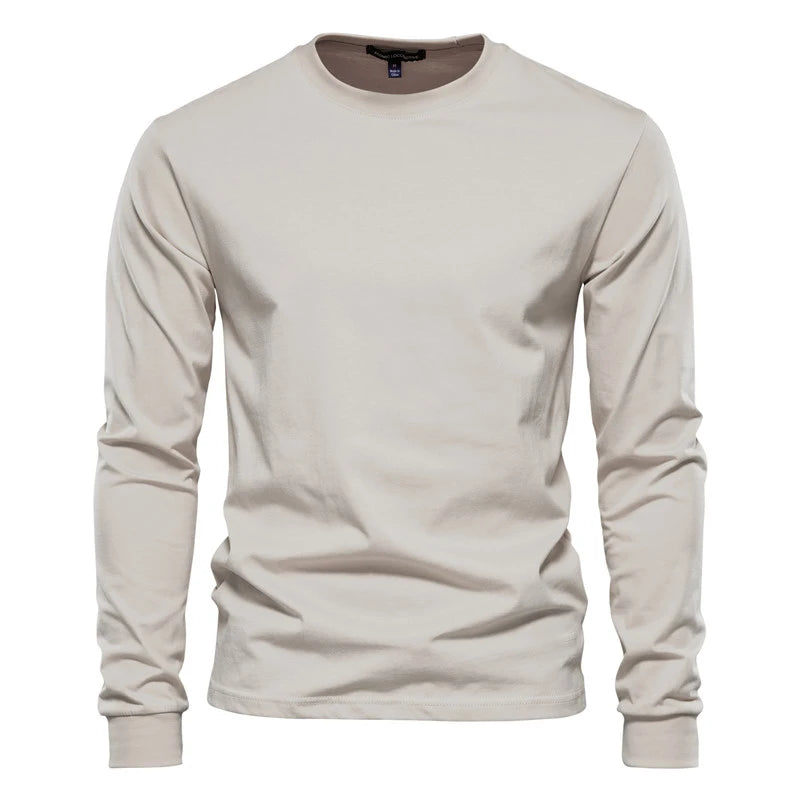 Long Sleeve T-shirt Fashion Cotton Men's T Shirts Casual O-neck Unisex Tops Fitness Run Sports Pullover