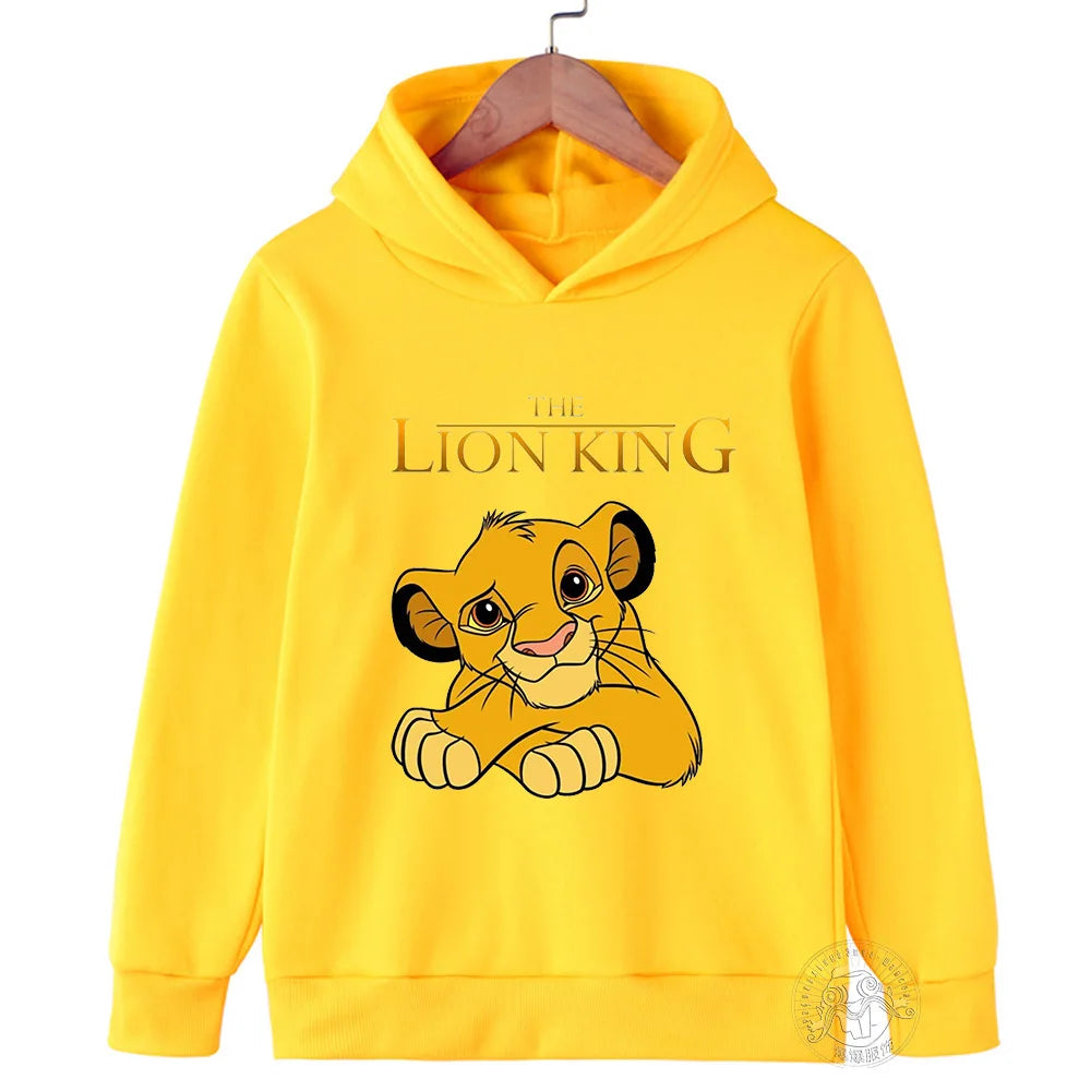 Kids Cartoon Animal King Graphic The Lion Simba Hoodies Cartoon Boys Girls Printed Sweatshirt Children Tops Long-Sleeve Clothes