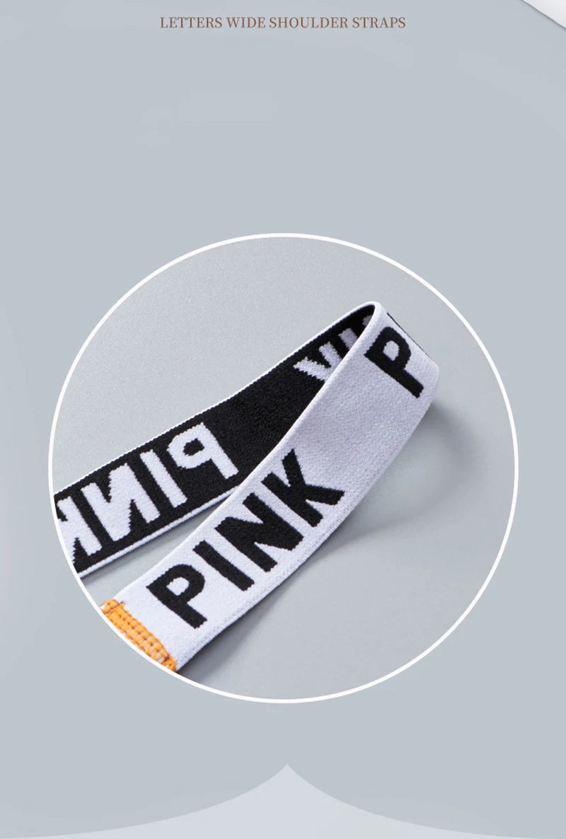 Women's Sports Bra Push Up Fitness Bra Yoga Bra Sport Underwear Running Gym Fitness Tops Black White Letters Seamless Underwear
