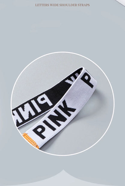 Women's Sports Bra Push Up Fitness Bra Yoga Bra Sport Underwear Running Gym Fitness Tops Black White Letters Seamless Underwear