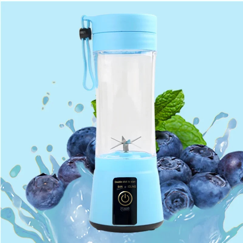 1Pc Portable Fruit Juice Blenders Summer Personal Electric Mini Bottle Home USB 6 Blades Juicer Cup Machine For Kitchen