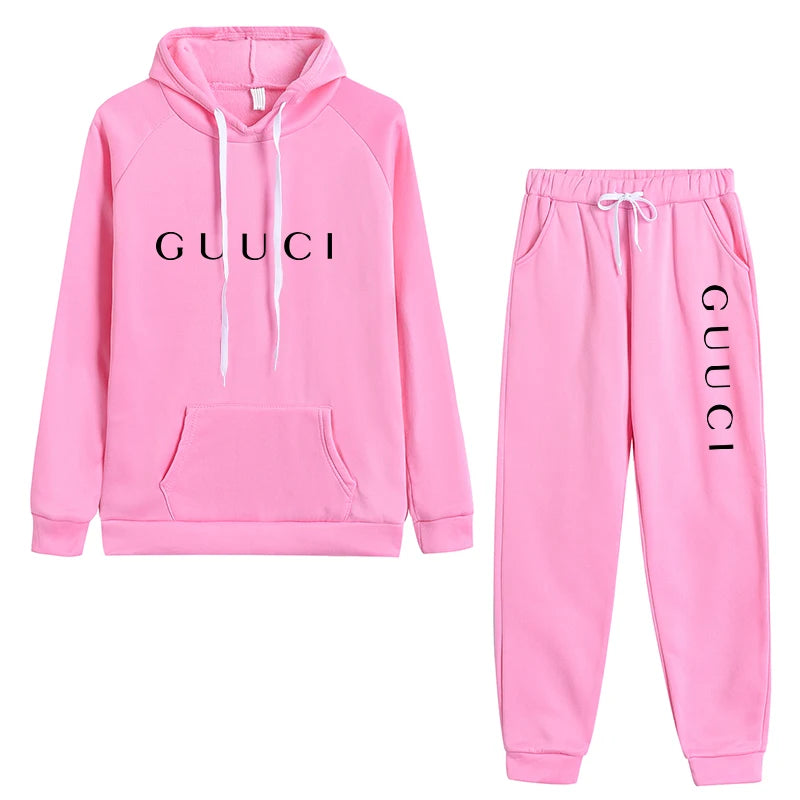 Woman Tracksuit Two Piece Set Winter Warm Hoodies Pants Pullovers Sweatshirts Female Jogging Woman Clothing Sports Suit Outfits