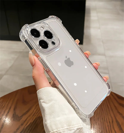 Shockproof Reinforced Corners Clear Acrylic Case For iPhone 16 14 12 13 11 15  Pro Max 7 8 Plus XR XS Protector Hard Back Cover