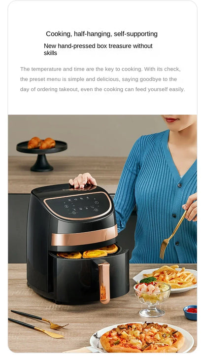 Deerma Oil-free air fryer Household appliances Intelligent large capacity automatic multi-function chip machine Touch screen