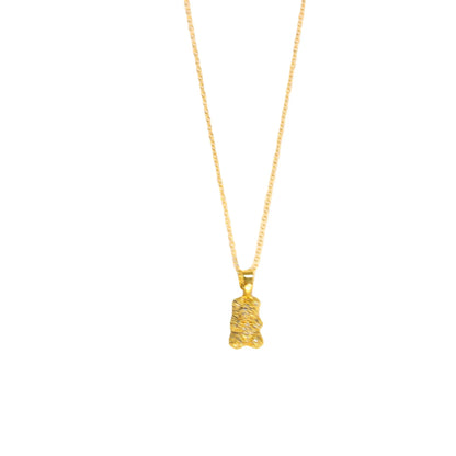 Stainless Steel Jewelry Chain Classic Shiny Zircon Bear Pendant Necklace for Women Lady Vintage Jewelry Accessories Gifts