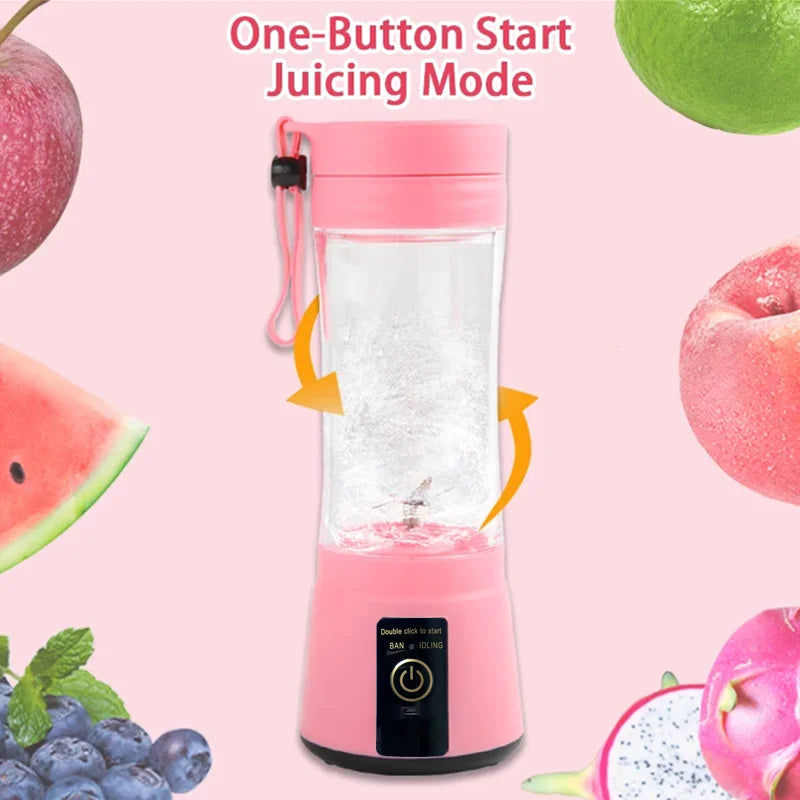 1Pc Portable Fruit Juice Blenders Summer Personal Electric Mini Bottle Home USB 6 Blades Juicer Cup Machine For Kitchen