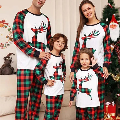 Christmas Matching Outfits Cartoon Print Clothing Pajamas Set for Adult Kids Cute  Pyjamas Sleepwear Suit