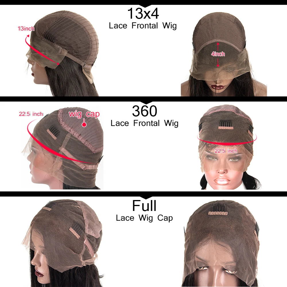 Deep Curly Full Lace  Wig Human Hair Brazilian Deep Wave Transparent 360 Lace Wigs for Women Pre-plucked 13x4 Lace  Front Wigs