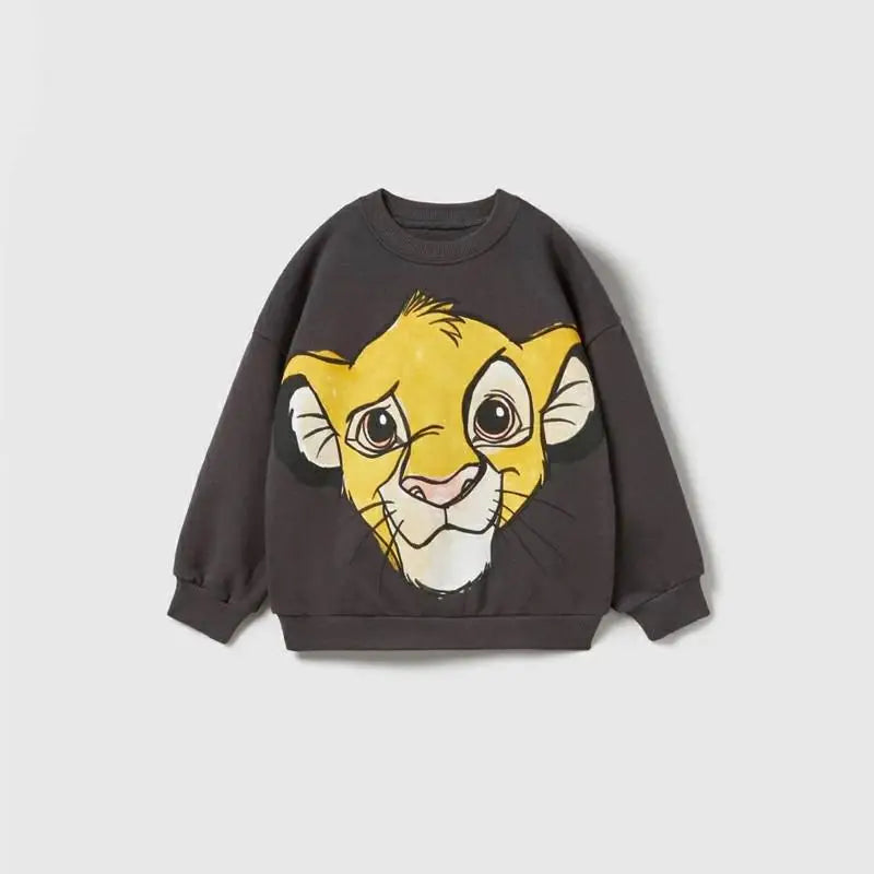 Cartoon printed Simba sportswear Disney loose and fashionable for children's