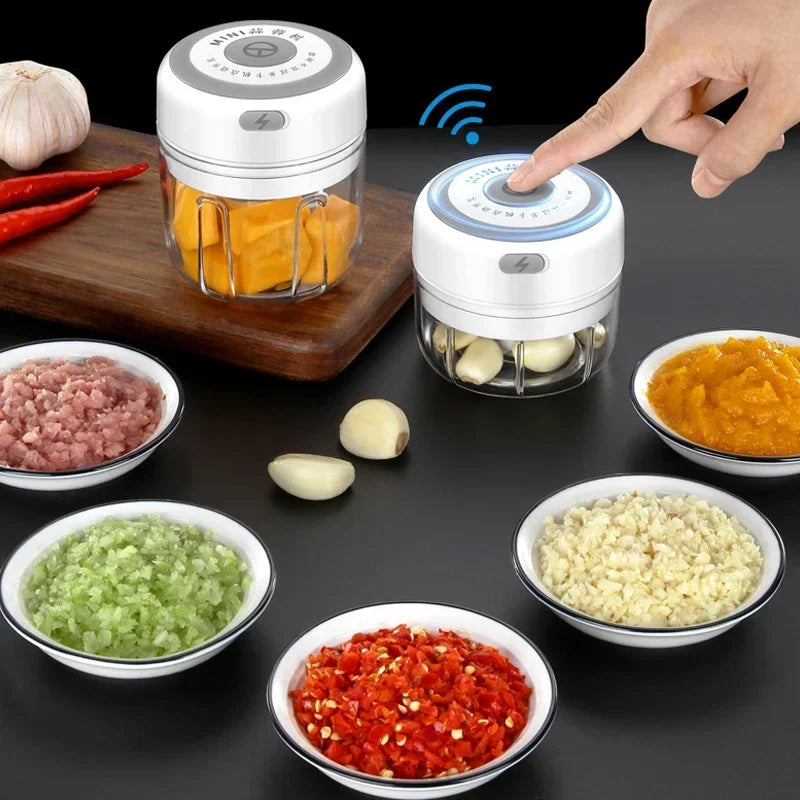 Electric Mini Garlic Masher Blender USB Food Vegetable Processor Chili Chopper Masher Machine Meat Masher Garlic Mixer Foy Home