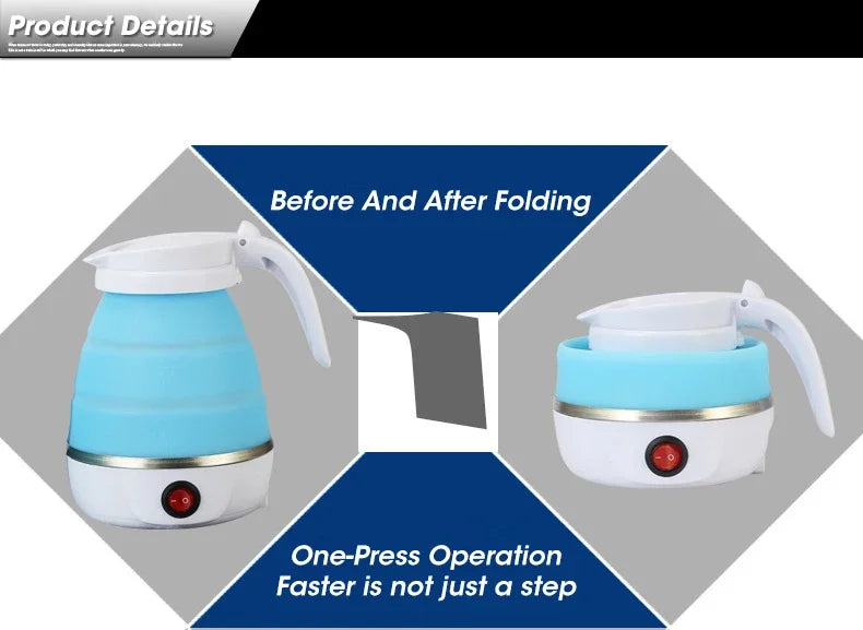 Mini  Portable Teapot Water Heater Outdoor Travel Home Tea Pot Water Kettle 0.6L 600W